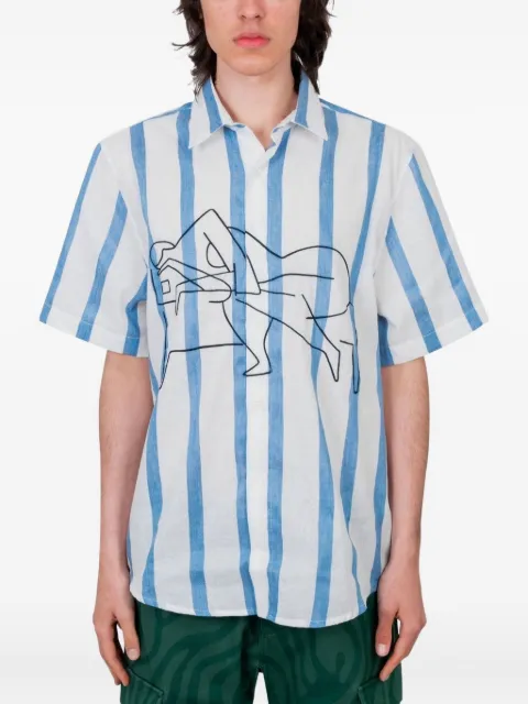 BY PARRA stripe short-sleeve shirt White 53240