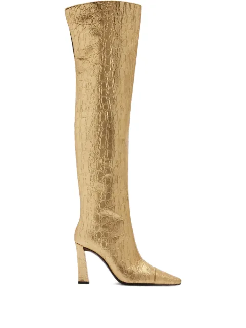 Giuseppe Zanotti 90mm Janiee crocodile-print boots Gold I480003007