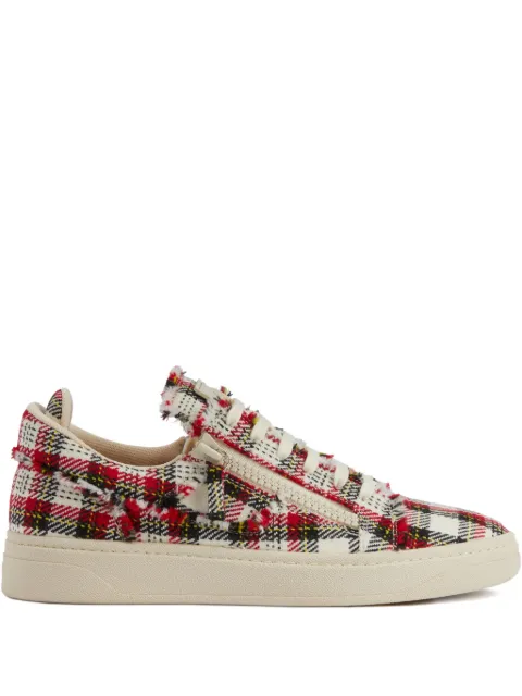 Giuseppe Zanotti tartan zip sneakers White RU50012003