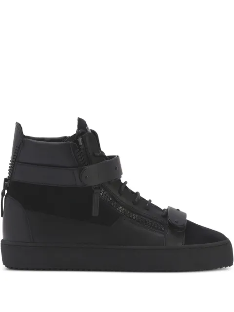 Giuseppe Zanotti COBY MATT lace-up side-zip sneakers Black RU50040001
