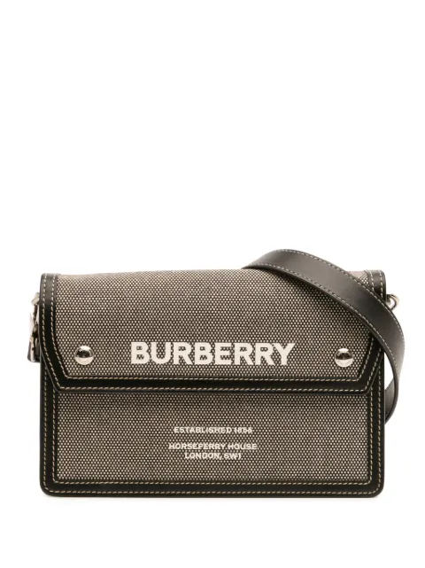 Burberry Pre-Owned 2016-2025 Canvas Horseferry Note crossbody bag Grey 6VNX1GZ80Z3AAEG7