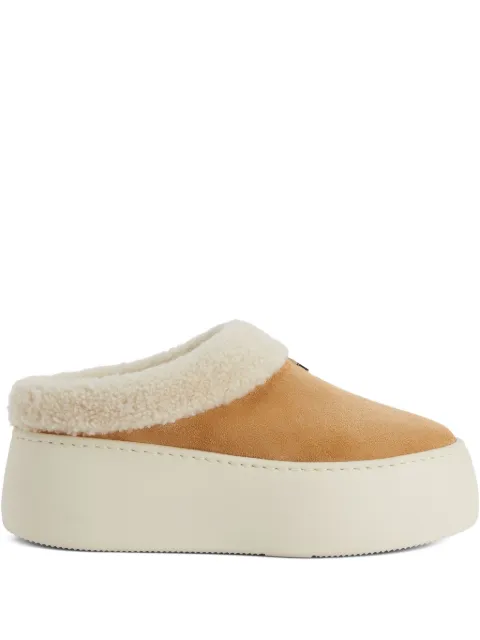 Giuseppe Zanotti faux-shearling platform clogs Brown RW50030002