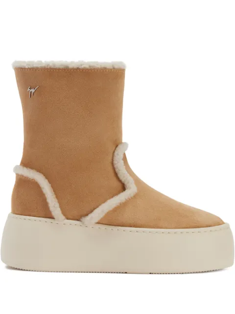 Giuseppe Zanotti Gz League shearling platform boots Brown RW50029001