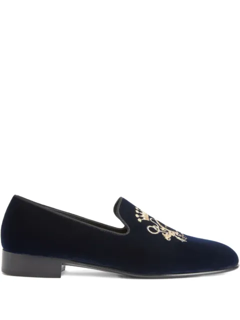 Giuseppe Zanotti TERENCE grosgrain-embroidered loafers Blue IU50024002