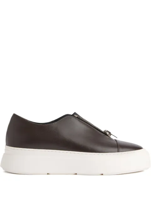 Giuseppe Zanotti Mike Elastic leather zipper slip-ons Brown IU50022002
