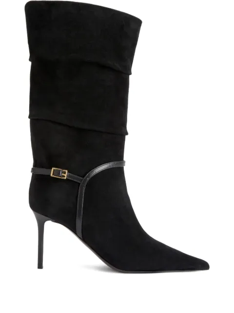 Giuseppe Zanotti 85mm SECRET pleated suede boots Black I580012002