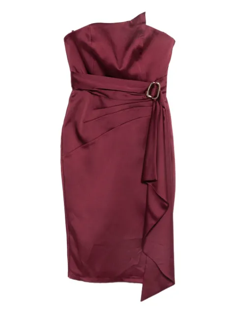 Babylone Paris Eureka belted midi dress Red E00757BORDEAUX