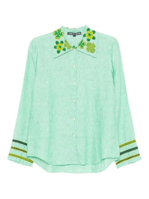 Jupe floral-embroidered shirt Green SH0SGRLK0000V1573S