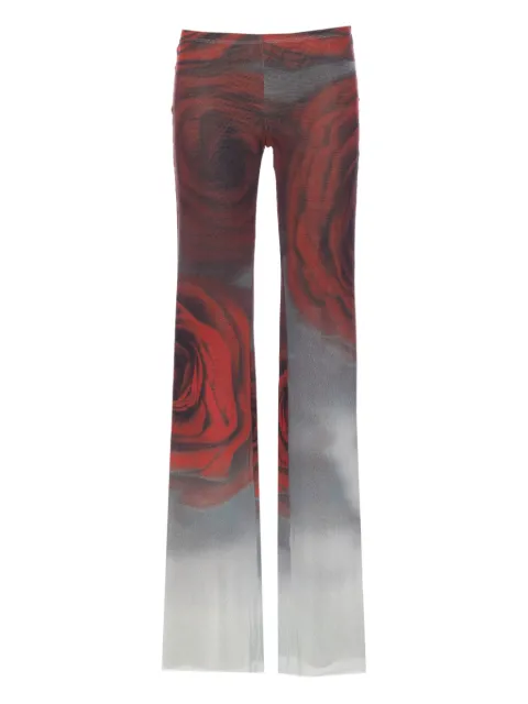 Jean Paul Gaultier rose-print mesh trousers Grey 2504WTR027M011P010230