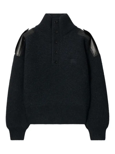 Burberry epaulettes ribbed-knit sweater Grey 8113567