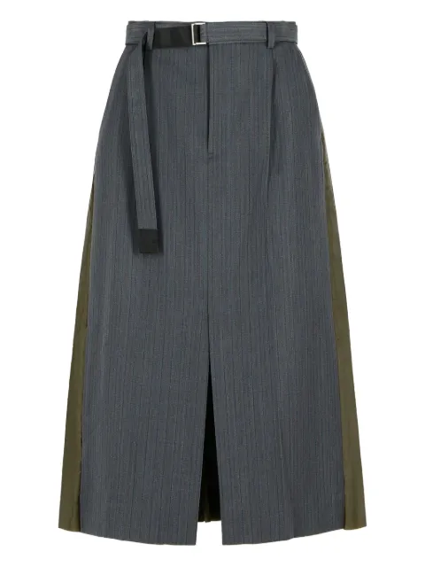sacai pinstripe-pattern pleated skirt Grey 2508120