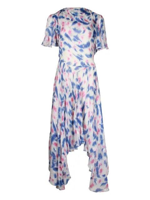 Isabel Marant Vintage abstract-pattern midi dress White NAPPUHKCL358381W