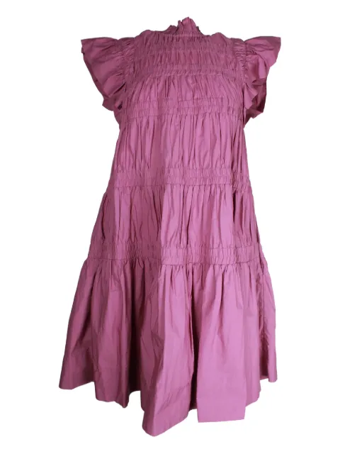 Sea Steph flutter-sleeve midi dress Pink NAPPUGBCL301260W