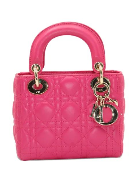 Christian Dior Pre-Owned mini Lady Dior crossbody bag Pink NAPBKGBBA360881W