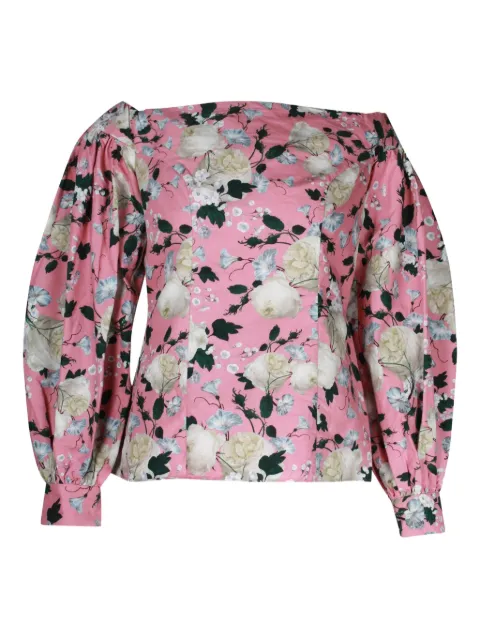 ERDEM floral-print off-shoulder top Pink NAPPUHKCL358379W