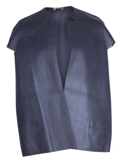 Marni Pre-Owned short-sleeve leather jacket Grey NAPPUHKCL361250W
