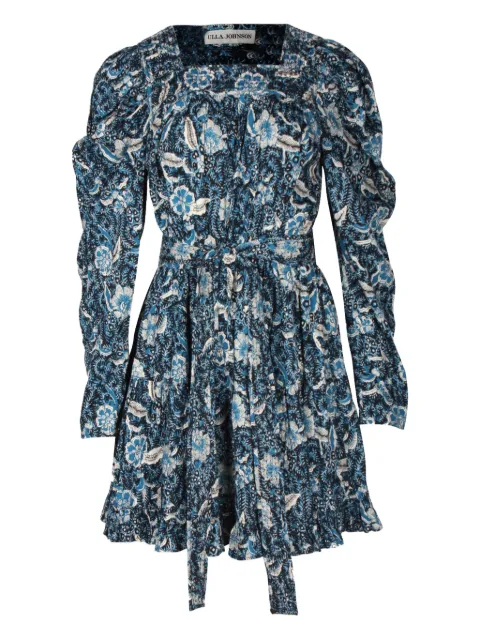 Ulla Johnson Nailah floral-print puff-sleeve mini dress Blue NAPPUGBCL341363W
