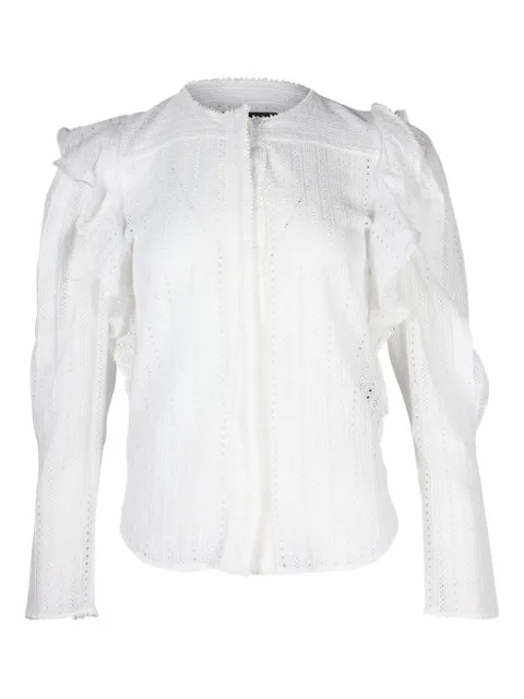 Isabel Marant Vintage eyelet ruffled blouse White TONPUGBCL264907W