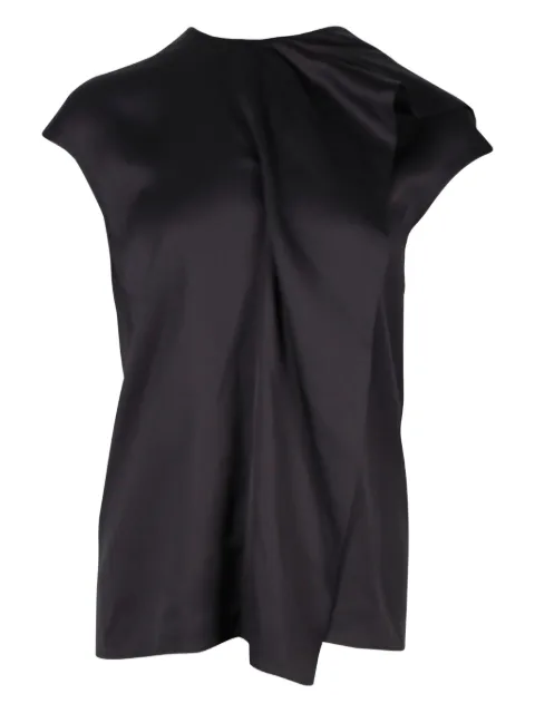 Hermès Pre-Owned draped-hem silk blouse Black NAPPUHKCL370866W