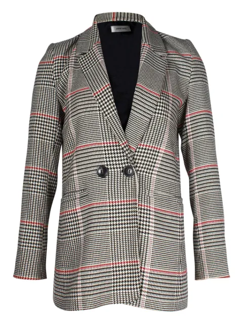 ANINE BING plaid-pattern double-breasted blazer White NAPPUGBCL262235W