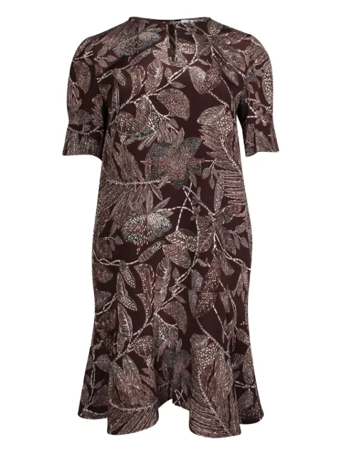 Chloé Vintage floral-print flared dress Brown NAPPUGBCL268481W