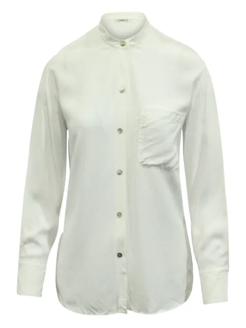 Vince mandarin-collar long-sleeve shirt White TONPUGBCL179838W