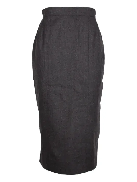 CHANEL Pre-Owned button-detail midi skirt Grey NAPPUHKCL359712W
