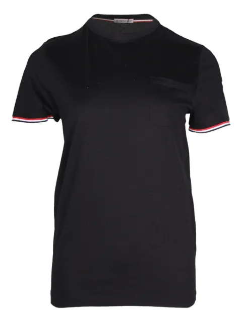 Moncler Vintage striped-cuffs cotton T-shirt Black MRPPUHKCL360243M