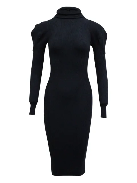 Iris & Ink ribbed turtleneck dress Blue TONPUGBCL181540W