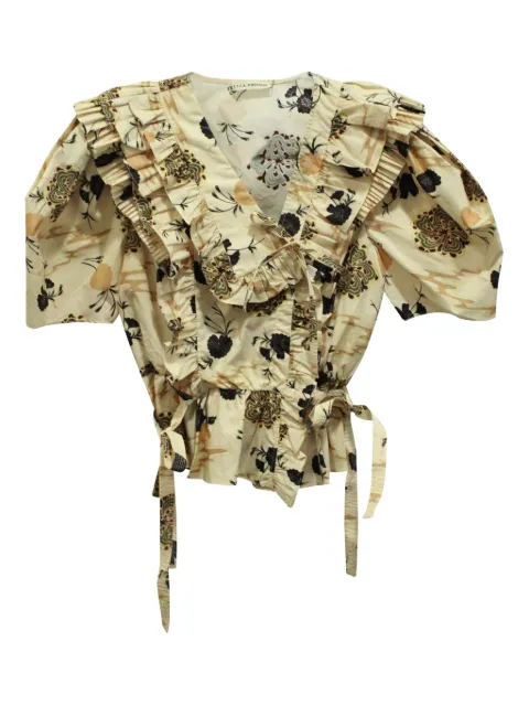 Ulla Johnson floral-print ruffled blouse Neutrals NAPPUGBCL157348W