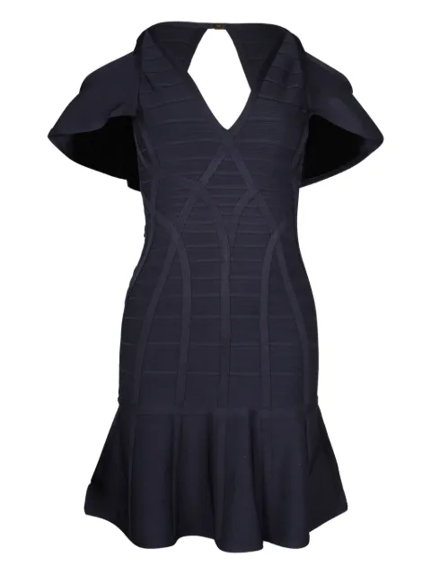 Hervé Léger Pre-Owned bandage flared mini dress Blue NAPPUGBCL259546W