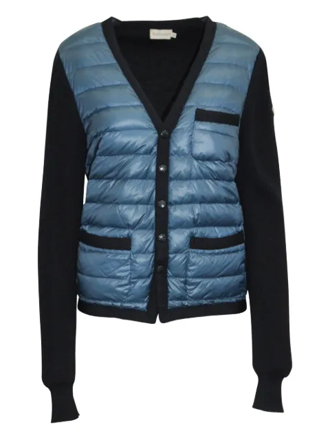 Moncler Vintage quilted-panel knit jacket Blue NAPPUGBCL162067W