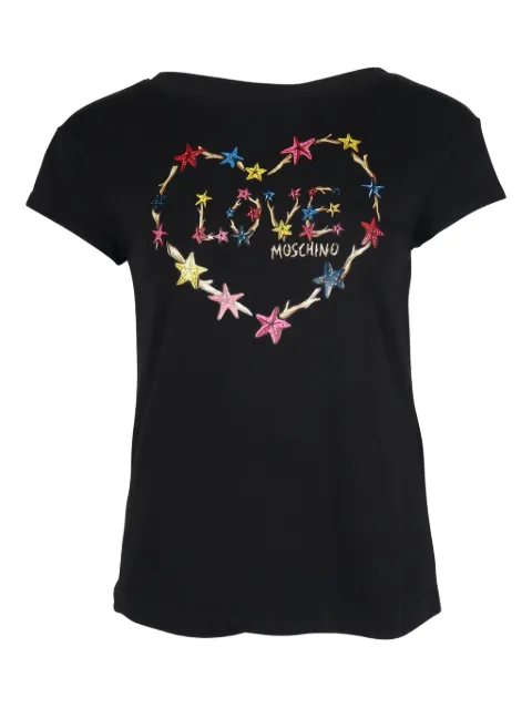 Love Moschino heart-print cotton T-shirt Black TONPUGBCL201418W