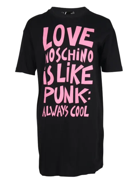 Love Moschino graphic-print T-shirt dress Black TONPUGBCL201419W