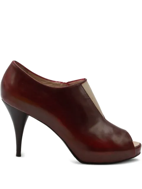 Fendi Pre-Owned cut-out peep-toe ankle boots Red TONPUGBSH260351W