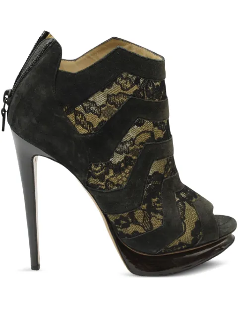 Nicholas Kirkwood lace-panel platform boots Black NAPPUGBSH256916W