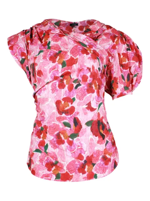 Isabel Marant Vintage asymmetric puff-sleeve blouse Pink TONPUGBCL264892W