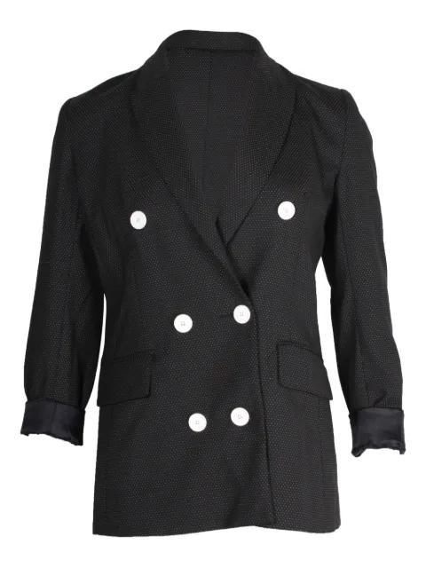 SANDRO polka-dot double-breasted blazer Black NAPPUHKCL356123W