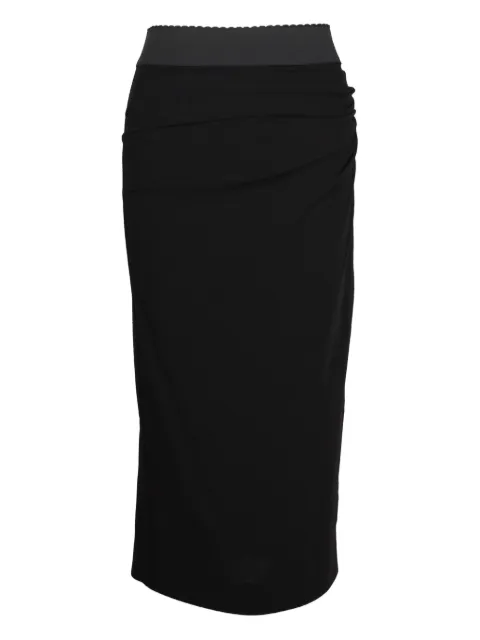 Dolce & Gabbana Pre-Owned elasticated-waistband midi skirt Black NAPPUGBCL346107W
