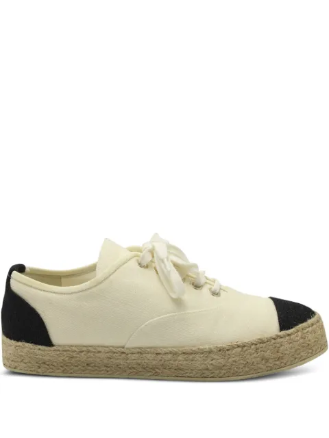 CHANEL Pre-Owned Riviera cap-toe jute-sole sneakers White NAPPUHKSH365739W