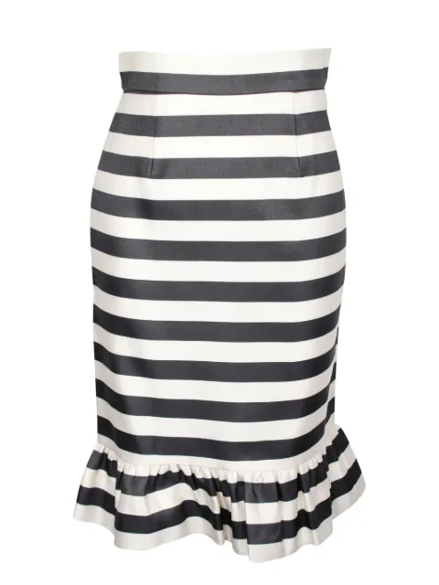 Mother Of Pearl Bella stripe midi skirt Black NAPPUGBCL259326W