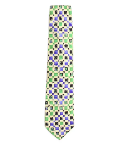 BOSS geometric-print silk tie Neutrals MRPPUGBAC278163M