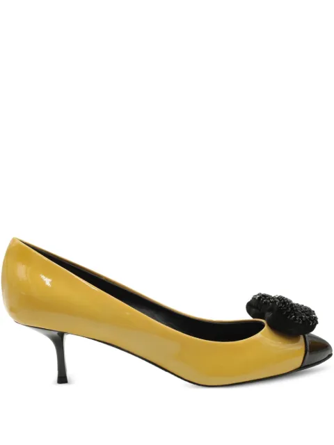 Giuseppe Zanotti Vintage bow-detail stiletto-heel pumps Yellow NAPPUGBSH347136W