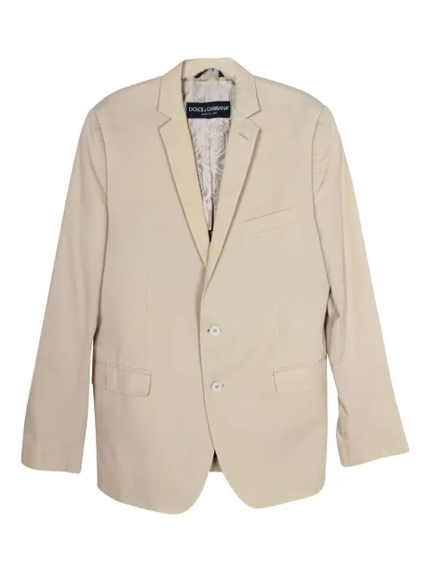 Dolce & Gabbana Pre-Owned single-breasted cotton blazer Neutrals MRPPUGBCL267950M