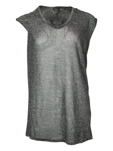 Isabel Marant Vintage asymmetrical-sleeve scoop-neck T-shirt Black NAPPUGBCL281716W