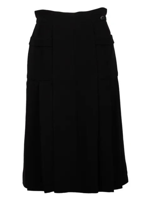 CHANEL Pre-Owned A-line pleated skirt Black NAPPUHKCL366016W