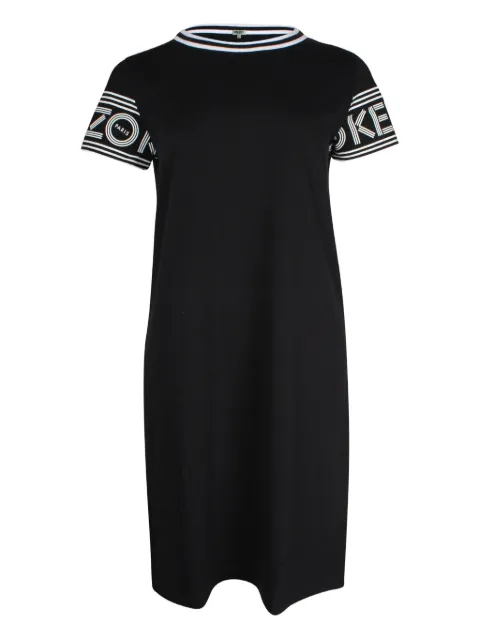 Kenzo Pre-Owned logo-print T-shirt midi dress Black NAPPUGBCL264010W