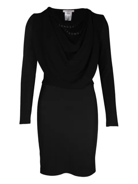 Givenchy Pre-Owned cowl-neck bead-embellished dress Black TONPUGBCL290880W