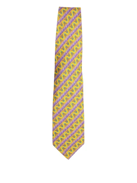 Versace Pre-Owned patterned silk tie Yellow MRPPUGBAC278156M