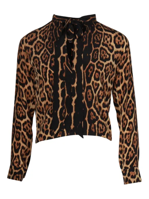 Saint Laurent Pre-Owned leopard-print blouse Brown NAPPUGBCL346118W
